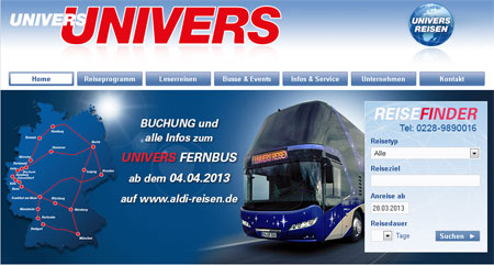 Ankündigung auf der Univers Homepage