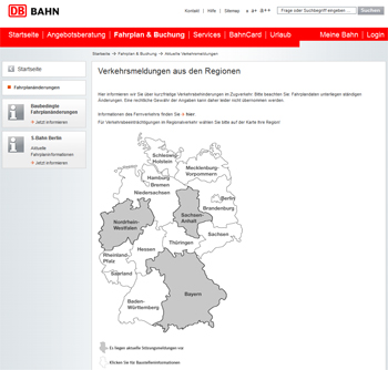 Verkehrsmeldungen der Deutschen Bahn