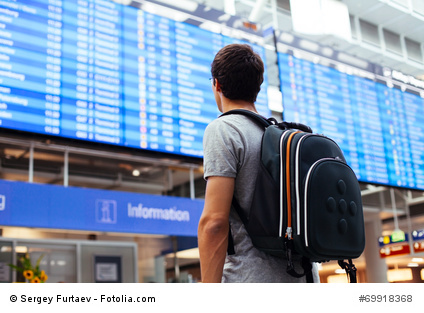 Backpacker am Airport