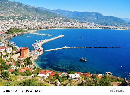 Blick auf Alanya an der türkischen Riviera