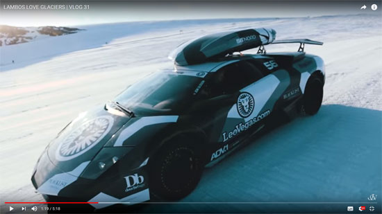 Lamborghini Huracán | Bild: Screenshot aus YouTube Video LAMBOS LOVE GLACIERS - VLOG 31