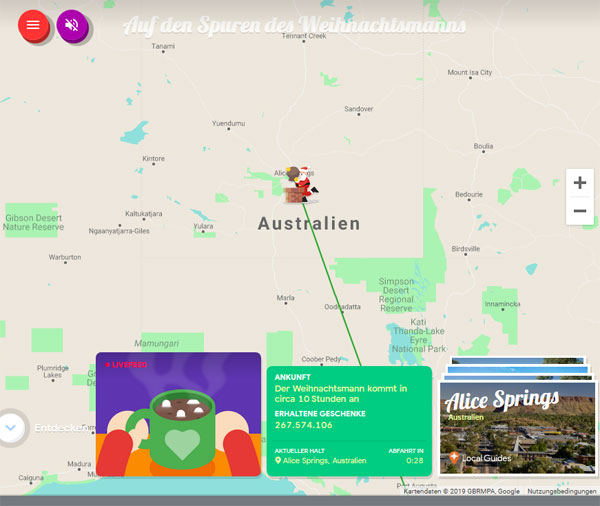 Santa Tracker von Google